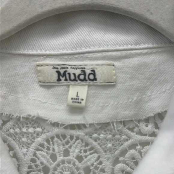 Mud Pie White Denim Vest - Picture 2 of 4